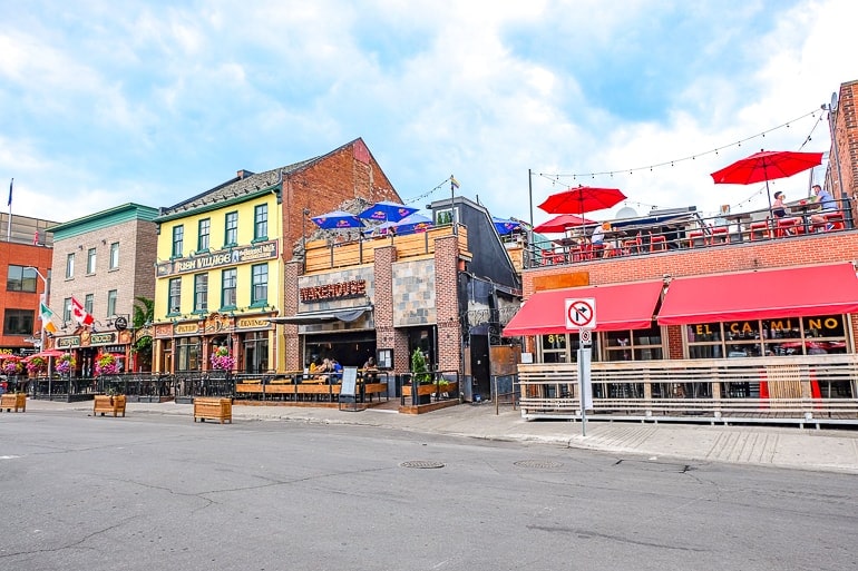 bars with patios and street in front in byward market